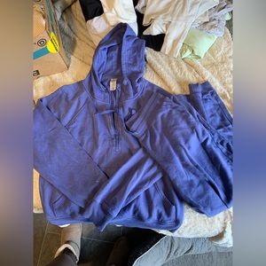 Two piece sweatshirt and sweatpants size large, and extra large.